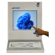 Gesloten, frontaal gerichte hygiënische RVS HMI touch screen met geïntegreerd toetsenbord