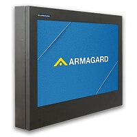 De outdoor reisinformatie display van Armagard