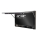 Open, zijaanzicht links op 42" RVS industriële monitorbescherming met geïnstalleerde Hisense 43E6NT