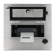 Gesloten met open klep en Zebra ZD421, frontaal gerichte thermische labelprinter beschermkast