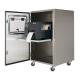 Vloerstaande RVS printerkast en geïntegreerde Printronix T4000 labelprinter