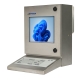 Rechts gerichte waterdichte industriële pc-werkplek met geïntegreerd toetsenbord