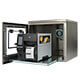 Industriële printer op de uitschuifbare printerlade van een Zebra ZT620 reinruimte printerbehuizing