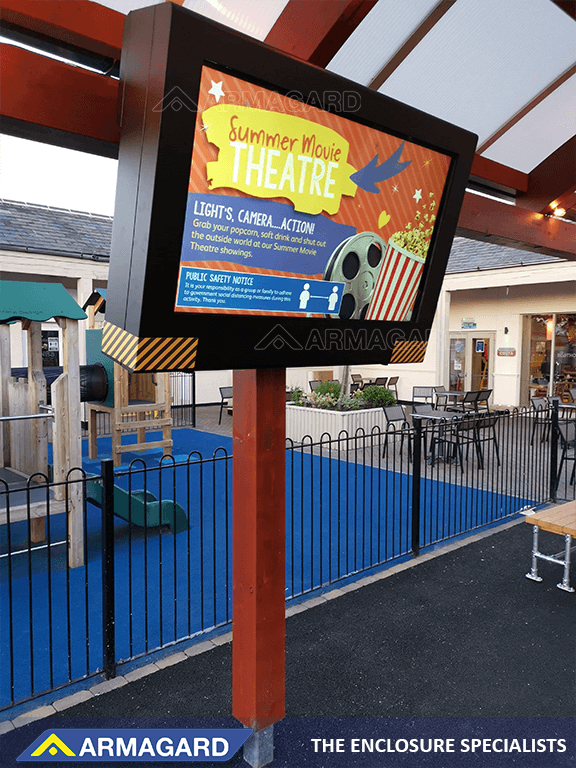 Armagard TV-behuizing voor gebruiksvriendelijke digitale reclame