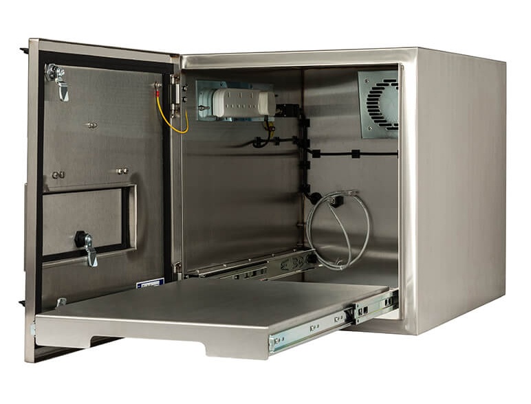 Een open IP65 behuizing voor Honeywell industriële RFID printers